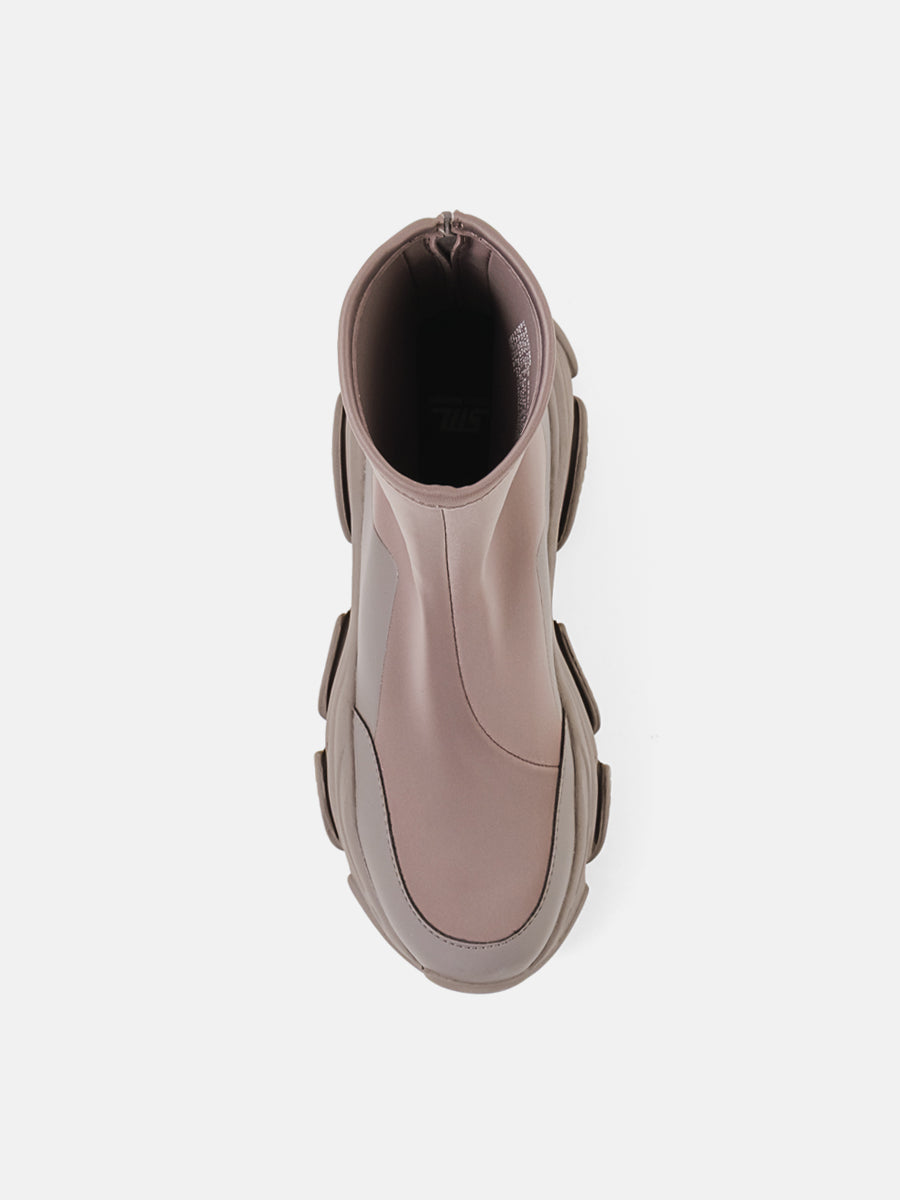 VROOMS-UA	 バックジップスニーカーブーツ  GY (heel5.0)