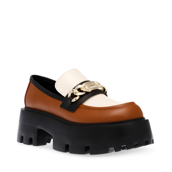 MOTORIDE 厚底チェーンローファー COGNAC LEATHER – Steve Madden Japan