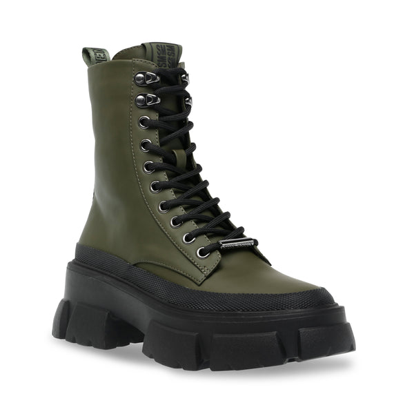 TAKEDOWN 厚底コンバットブーツ OLIVE – Steve Madden Japan