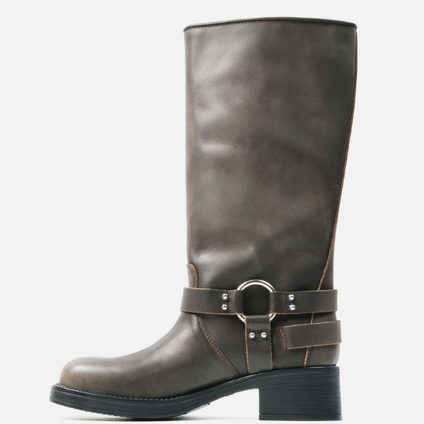 【予約販売】ROCKY-XA　バックルコンバットロングブーツ	BR/DIS　(heel5.0) ※お届け予定11月中旬ごろ - view 5