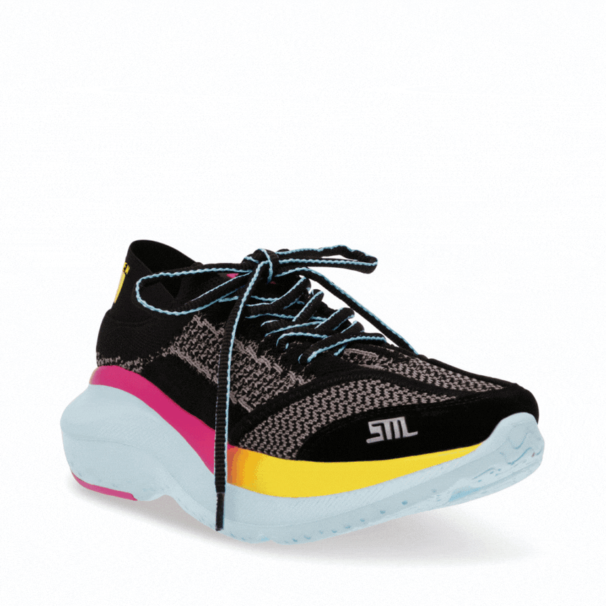 ELEVATE3-UA ストレッチニットスニーカー BLACK/MULT　(heel6.5)