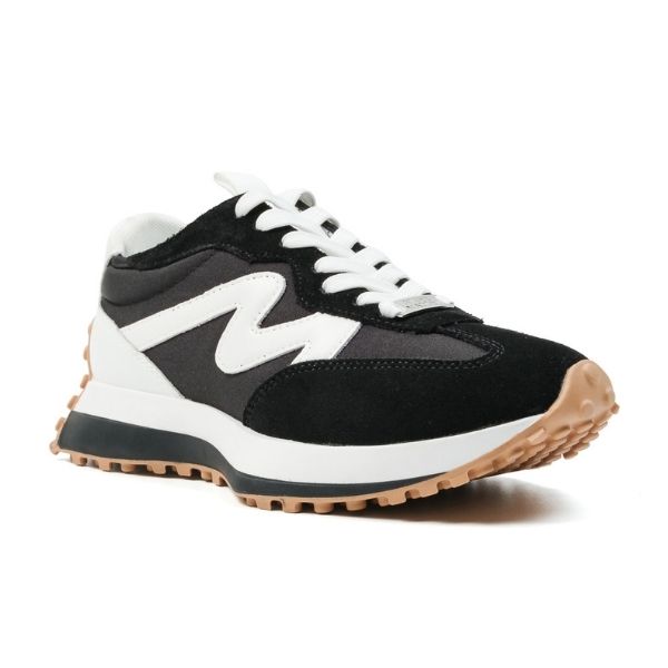 【UNISEX◎】CAMPO-M-XA　ボリュームソールパネルデザインスニーカー　BLK/WH　(heel4.0)