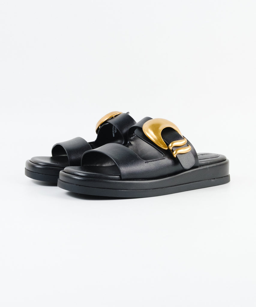 BAY-RIDGE-XS　フラットサンダル　BLK　(heel3.0)