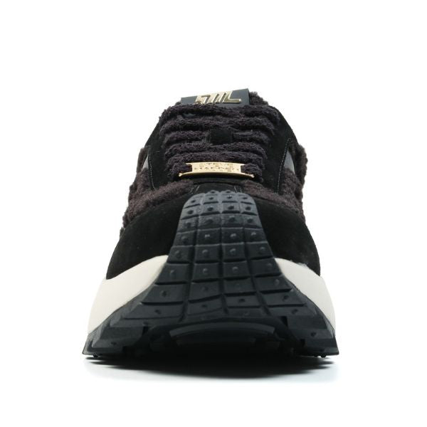 【予約販売！先着でクマチャーム付き】SUPERCAMPO-F スエードファー厚底スニーカー　BLK/LEAT	　　(heel6.0）※９月下旬お届け予定 (コピー) (コピー) - view 5