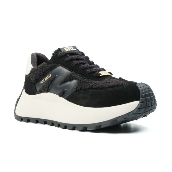 【予約販売！先着でクマチャーム付き】SUPERCAMPO-F スエードファー厚底スニーカー　BLK/LEAT	　　(heel6.0）※９月下旬お届け予定 (コピー) (コピー)