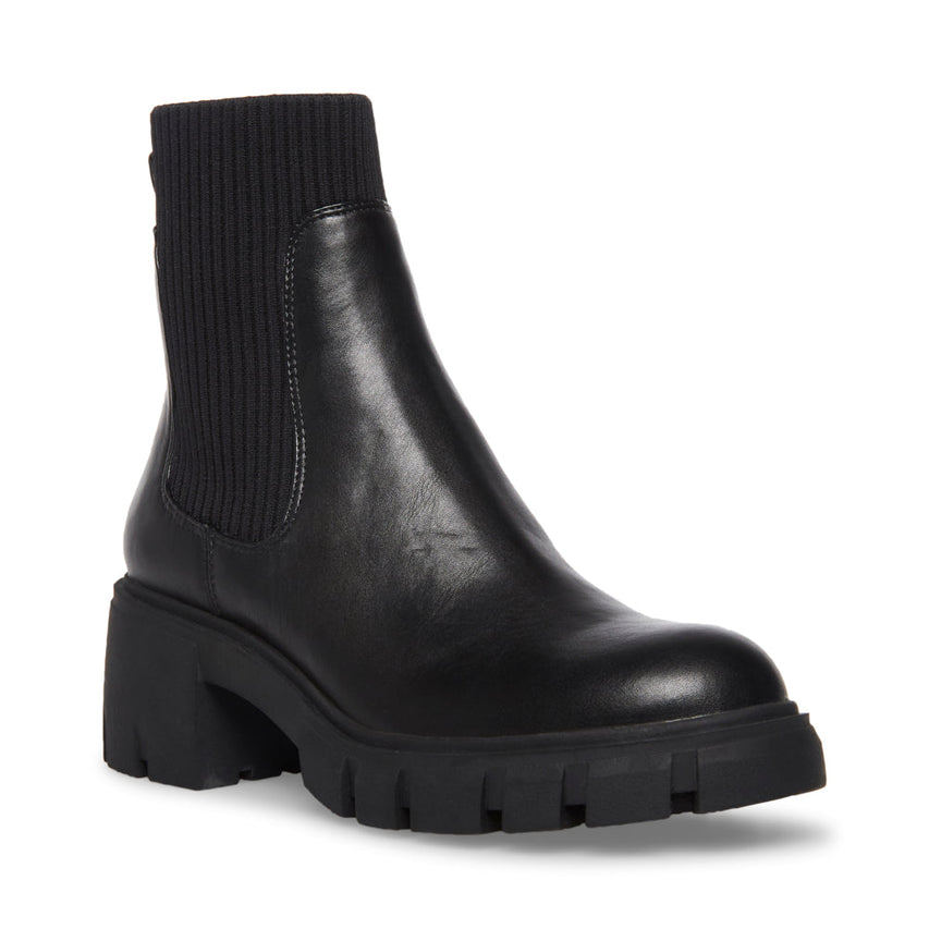 【予約販売】HUTCH 厚底サイドゴアブーツ BLACK　１１月上旬ごろお届け　(heel6.0)