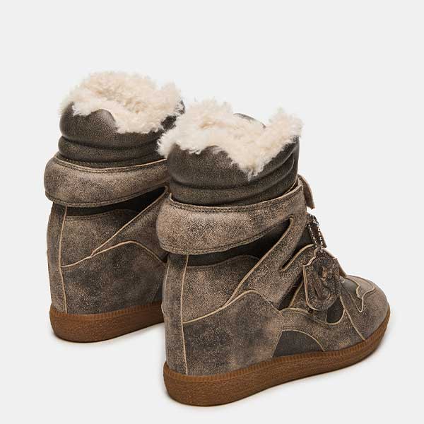 MAVIS-F-XA　プラットフォームファー付きハイカットスニーカーブーツ　BR/DIST　(heel6.5) - view 4