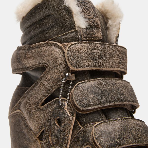 MAVIS-F-XA　プラットフォームファー付きハイカットスニーカーブーツ　BR/DIST　(heel6.5) - view 2