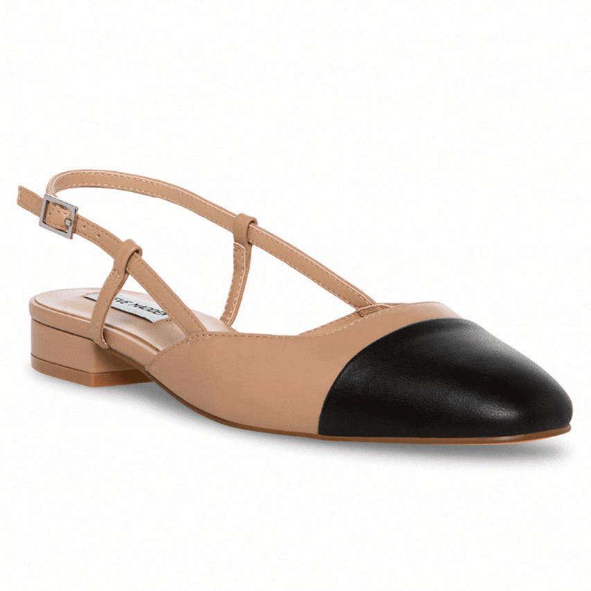 BELINDA-UA レザーフラットミュール TAN　(heel2.7)