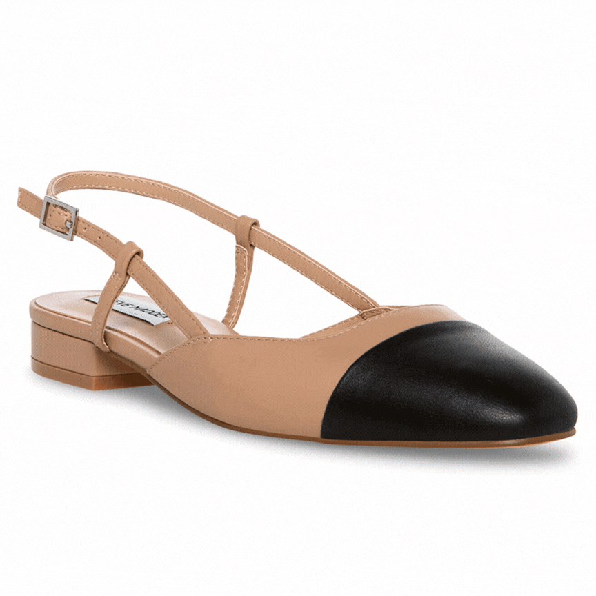 BELINDA-UA レザーフラットミュール TAN　(heel2.7)