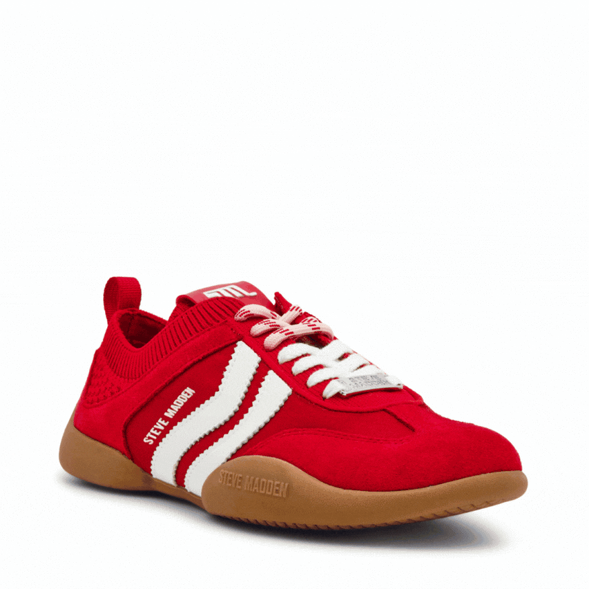 BISCOTTI-XS　フレアスニーカー　RED/WH　(HEEL2.5)