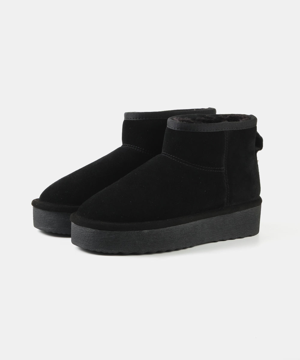 【予約販売】COMFY-VA　 ボアショートブーツ　BLK/ｽｴｰﾄﾞ　１１月上旬ごろお届け　(heel4.0)