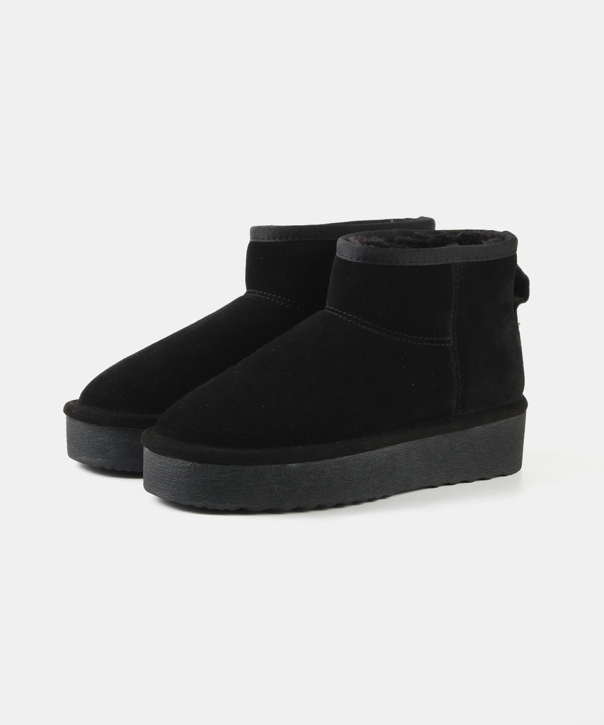 【予約販売】COMFY-VA　 ボアショートブーツ　BLK/ｽｴｰﾄﾞ　１１月上旬ごろお届け　(heel4.0)