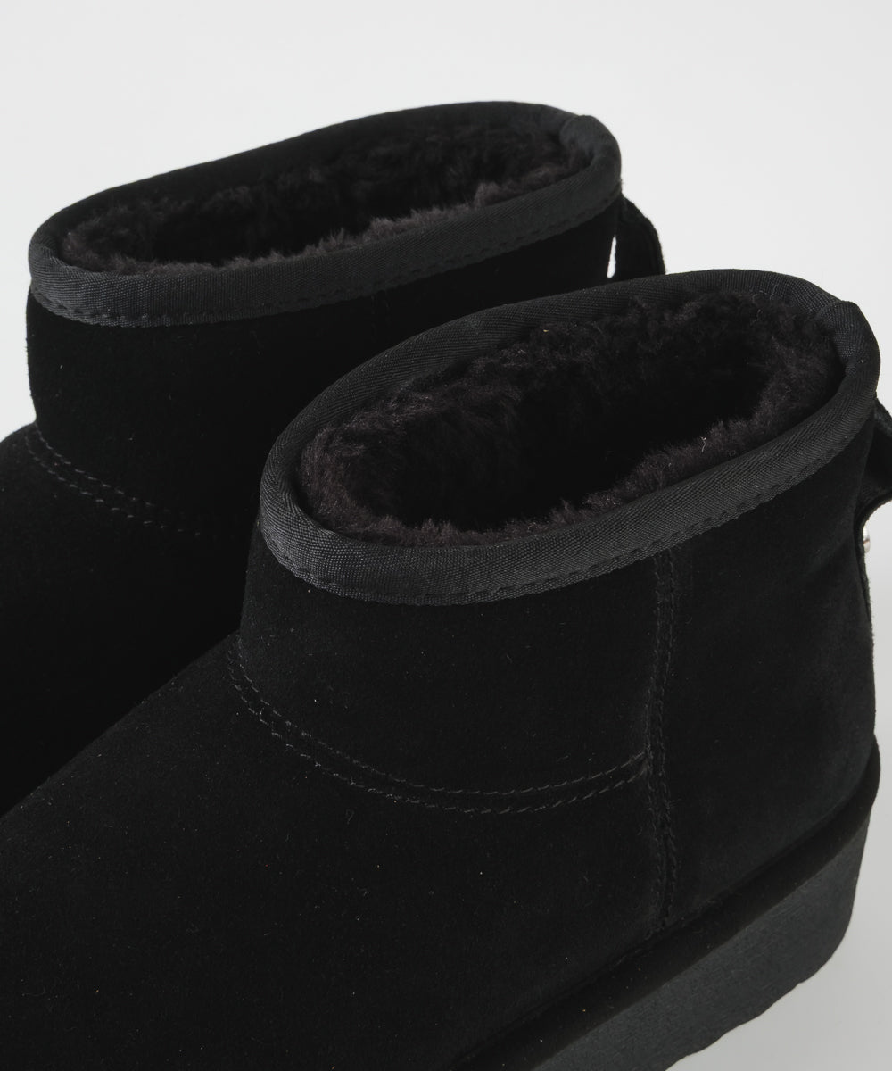 【予約販売】COMFY-VA　 ボアショートブーツ　BLK/ｽｴｰﾄﾞ　１１月上旬ごろお届け　(heel4.0)