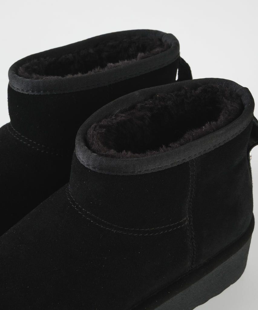【予約販売】COMFY-VA　 ボアショートブーツ　BLK/ｽｴｰﾄﾞ　１１月上旬ごろお届け　(heel4.0)
