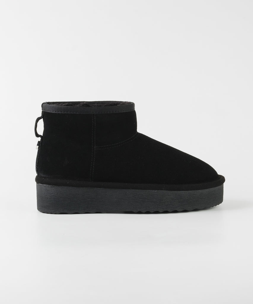 【予約販売】COMFY-VA　 ボアショートブーツ　BLK/ｽｴｰﾄﾞ　１１月上旬ごろお届け　(heel4.0)