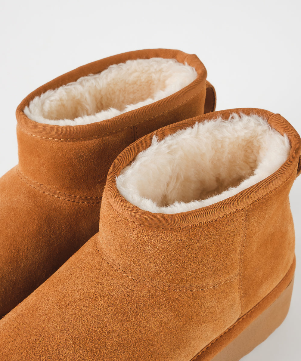 【予約販売】COMFY-VA　 ボアショートブーツ　CHSTNU　１１月上旬ごろお届け　(heel4.0)
