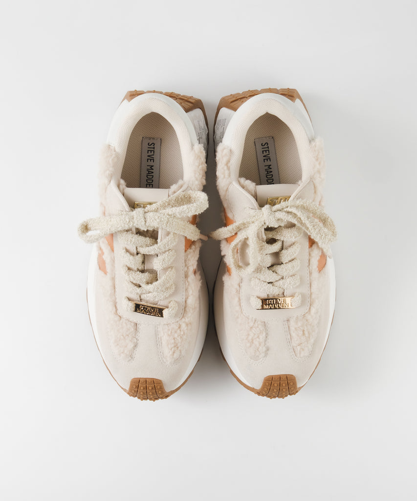 【予約販売】SUPERCAMPO-F スエードファー厚底スニーカー　BONE/LEAT　10月下旬ごろお届け　(heel6.0）