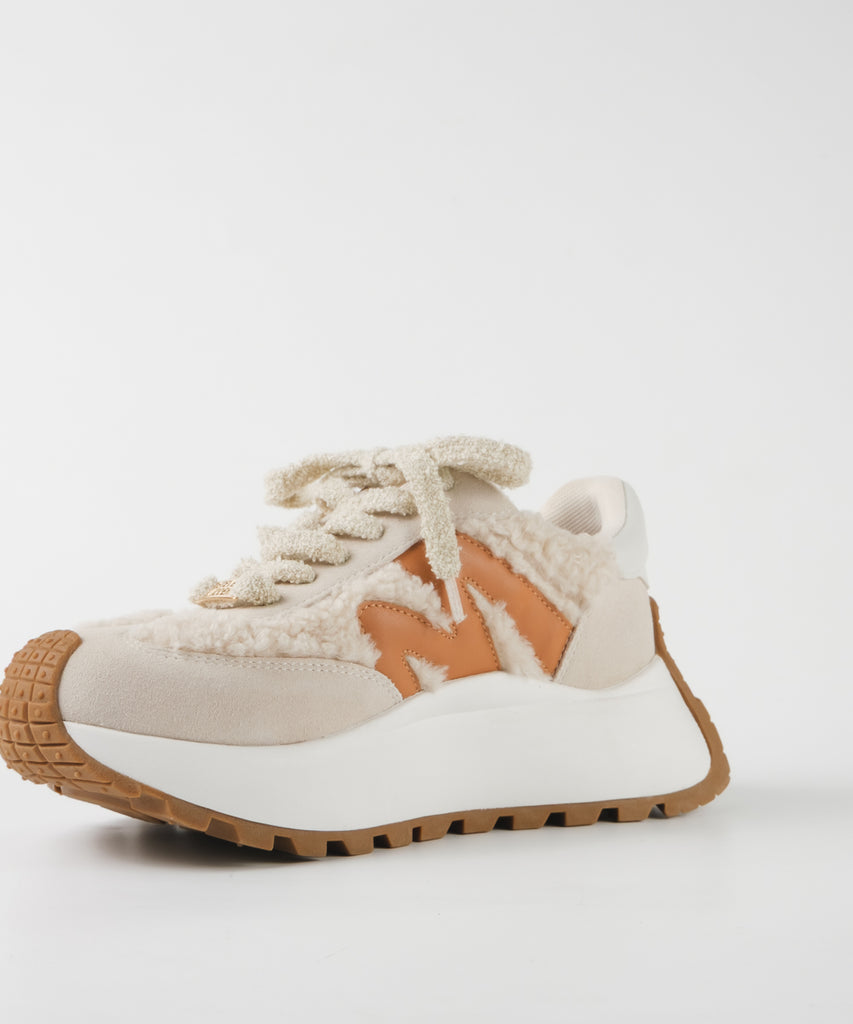 【予約販売】SUPERCAMPO-F スエードファー厚底スニーカー　BONE/LEAT　10月下旬ごろお届け　(heel6.0）