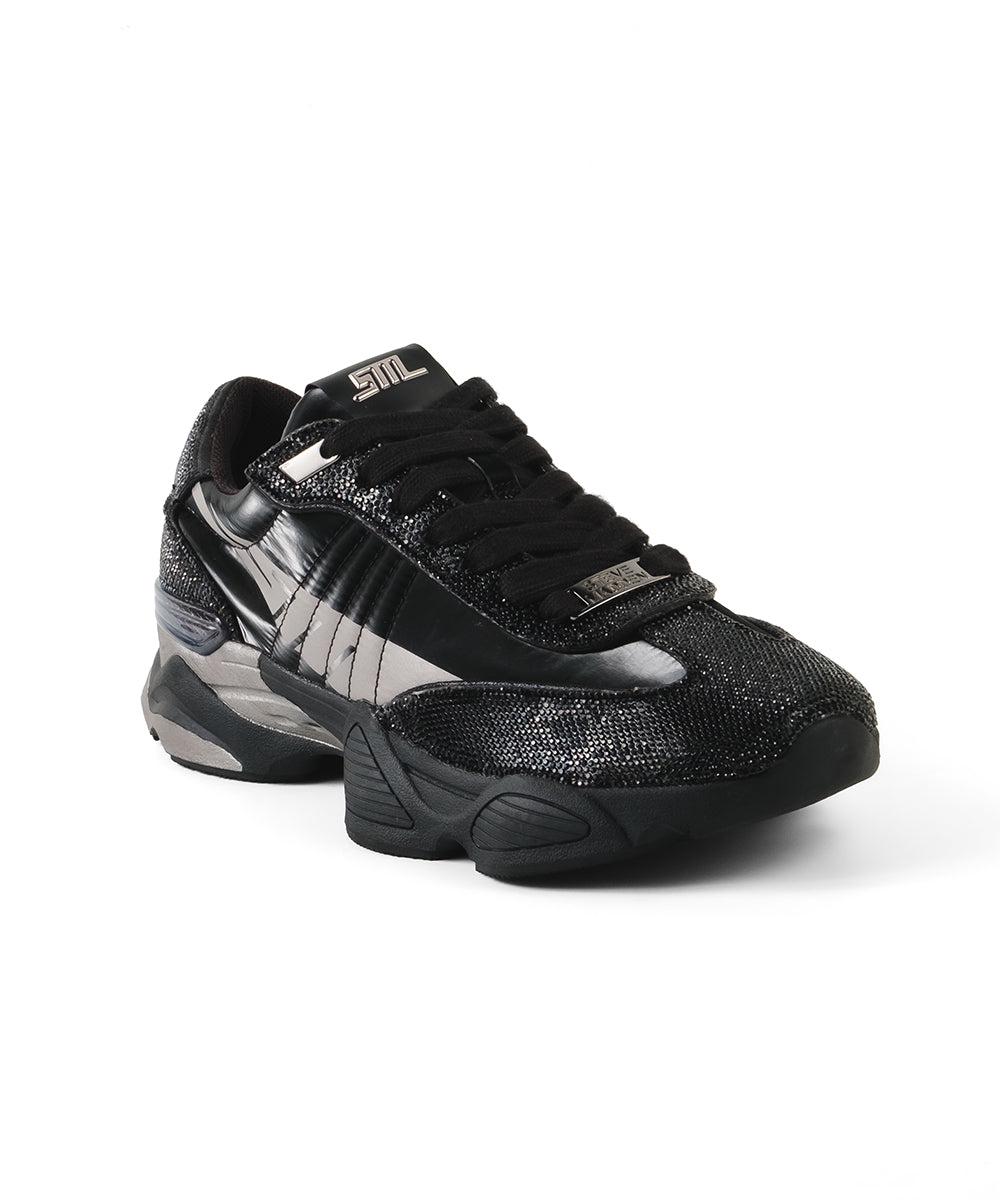 SETBACK-R-VA　ラインストーンスニーカー　BLK