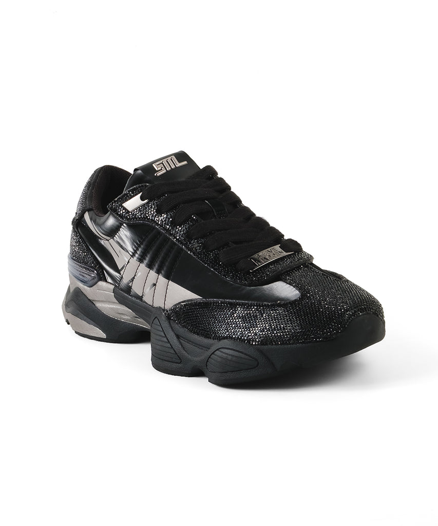 SETBACK-R-VA　ラインストーンスニーカー　BLK