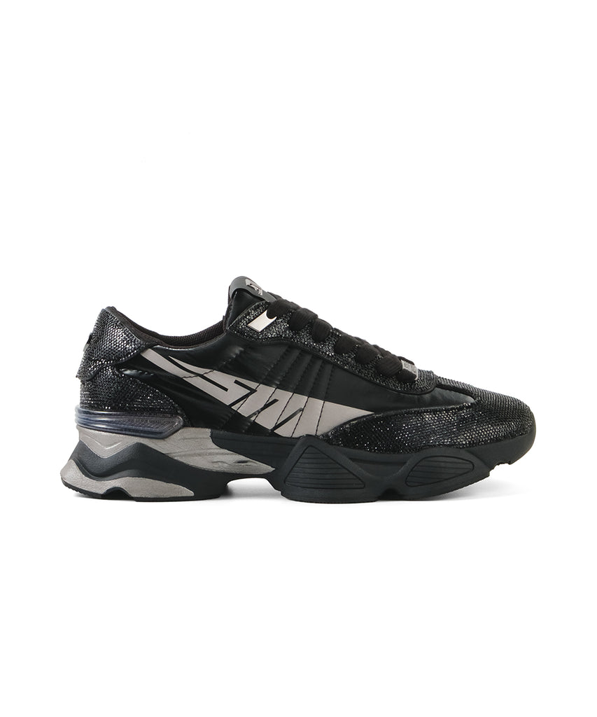 SETBACK-R-VA　ラインストーンスニーカー　BLK