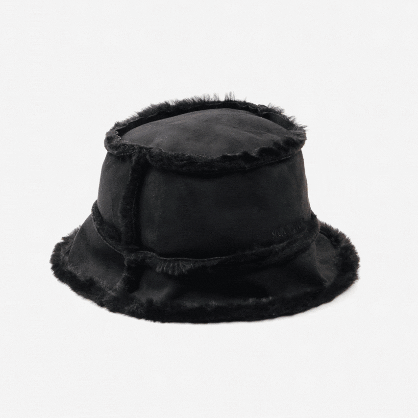 H-MAI FAUX SHEARLING  バケットハット　BLK