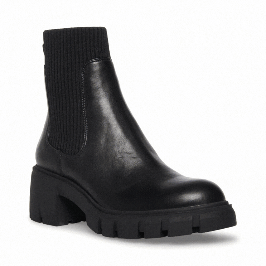 【予約販売】HUTCH 厚底サイドゴアブーツ BLACK　１１月上旬ごろお届け　(heel6.0)