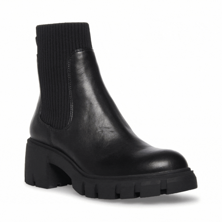 【予約販売】HUTCH 厚底サイドゴアブーツ BLACK　１１月上旬ごろお届け　(heel6.0)