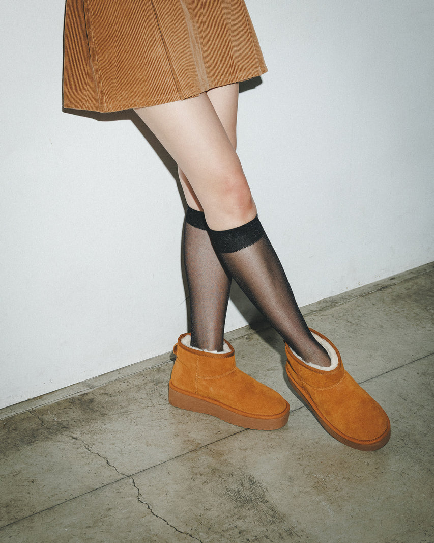 COMFY-VA　 ボアショートブーツ　CHSTNU　　(heel4.0)