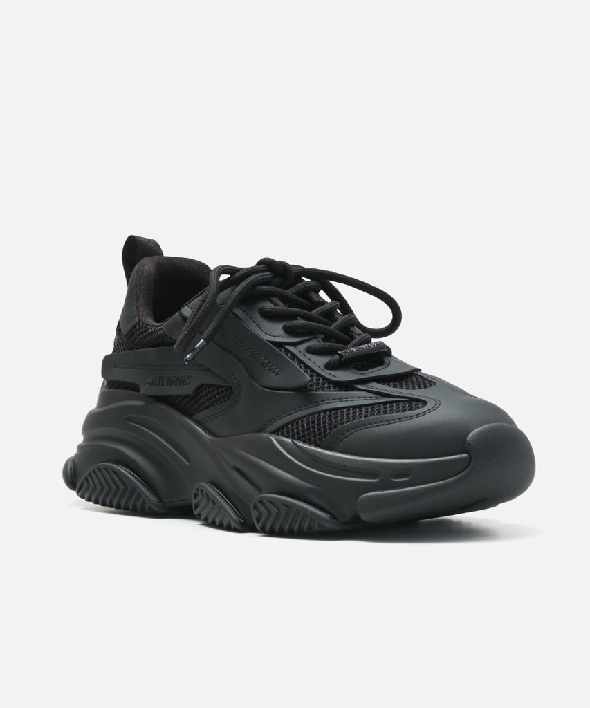 POSSES-XS　ウェーブボリュームソリッドスニーカー　BLK　(heel5.5)