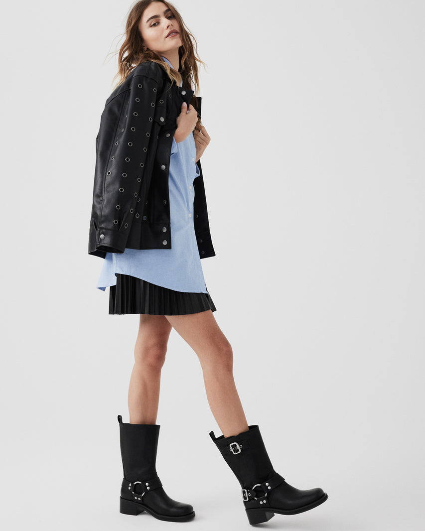 EN-ROUTE-UA レザーバイカーブーツ BLACK　(heel5.0)