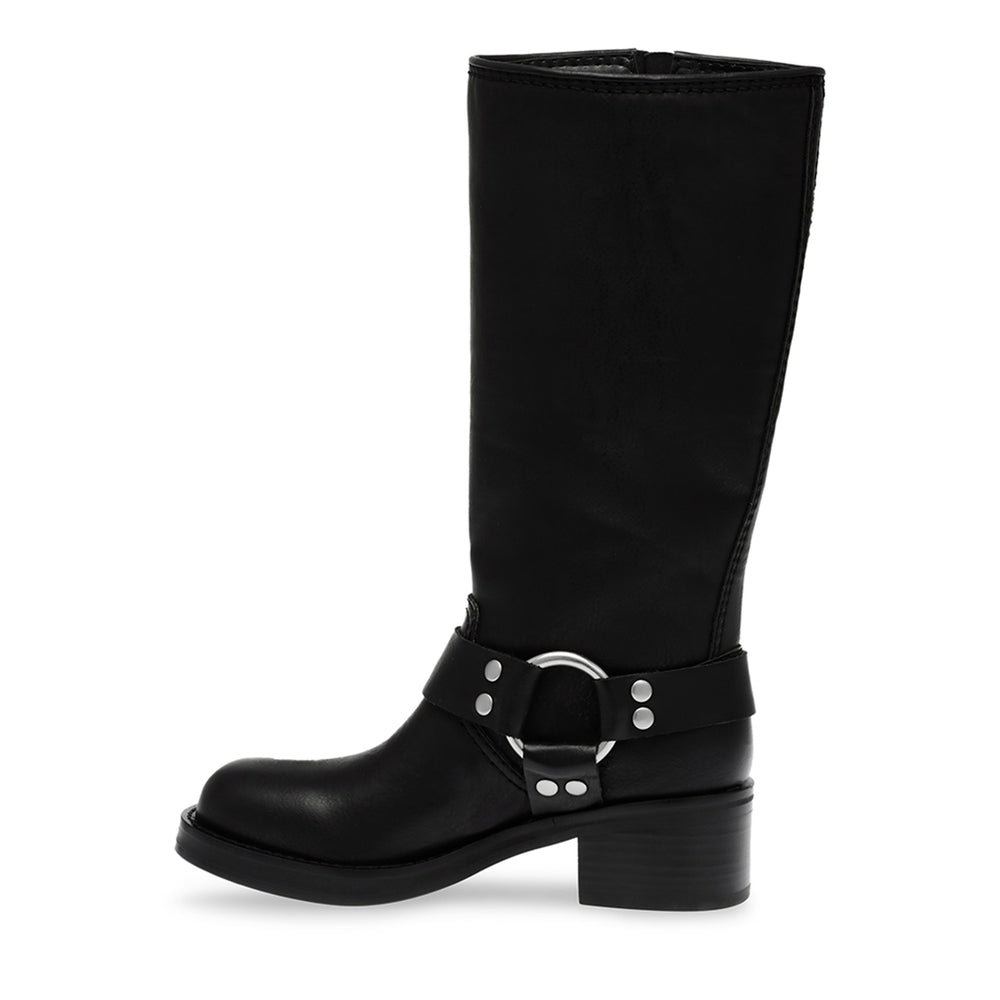 STEVE MADDEN EASTERN  バイカーブーツ　BLACK ブーツ レディース　ブーツ