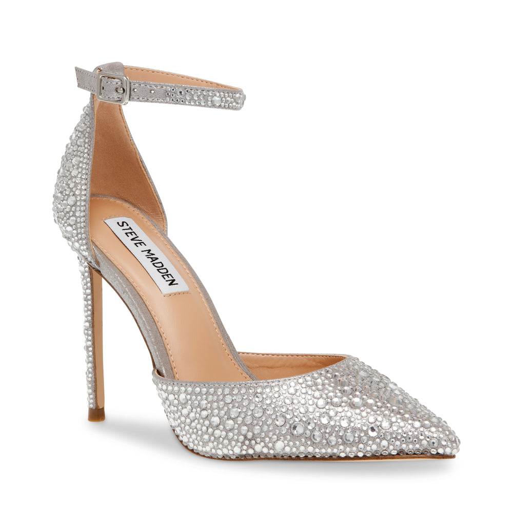 STEVE MADDEN RAVAGED-S ビジューストラップパンプス SILVER ヒール We only sell one heels from next AW.

Japanese:レディース　ヒール