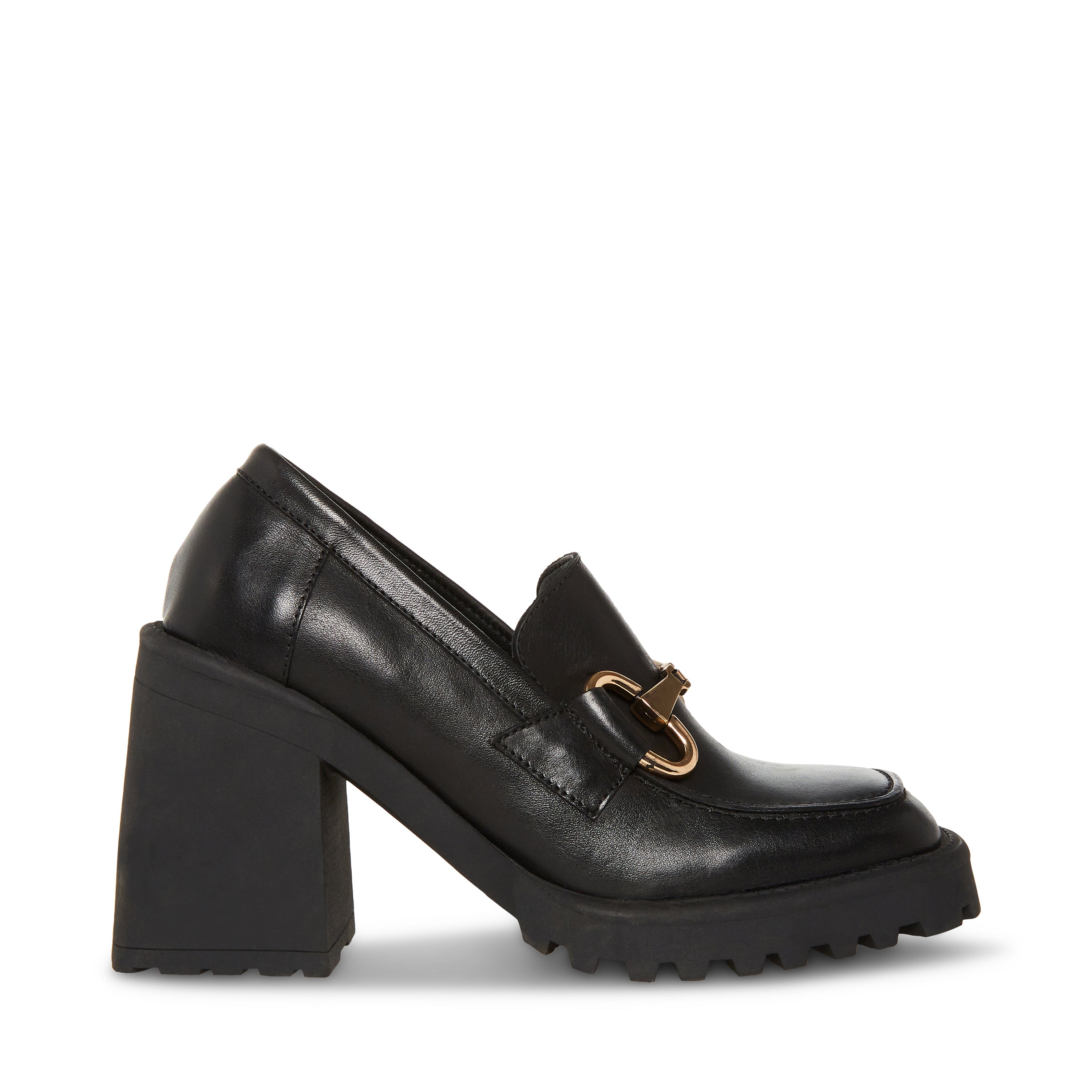 UPTOWNGRL チャンキーヒールビットローファー BLACK ACTION