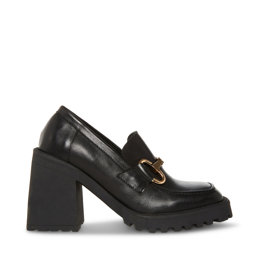 UPTOWNGRL チャンキーヒールビットローファー BLACK ACTION