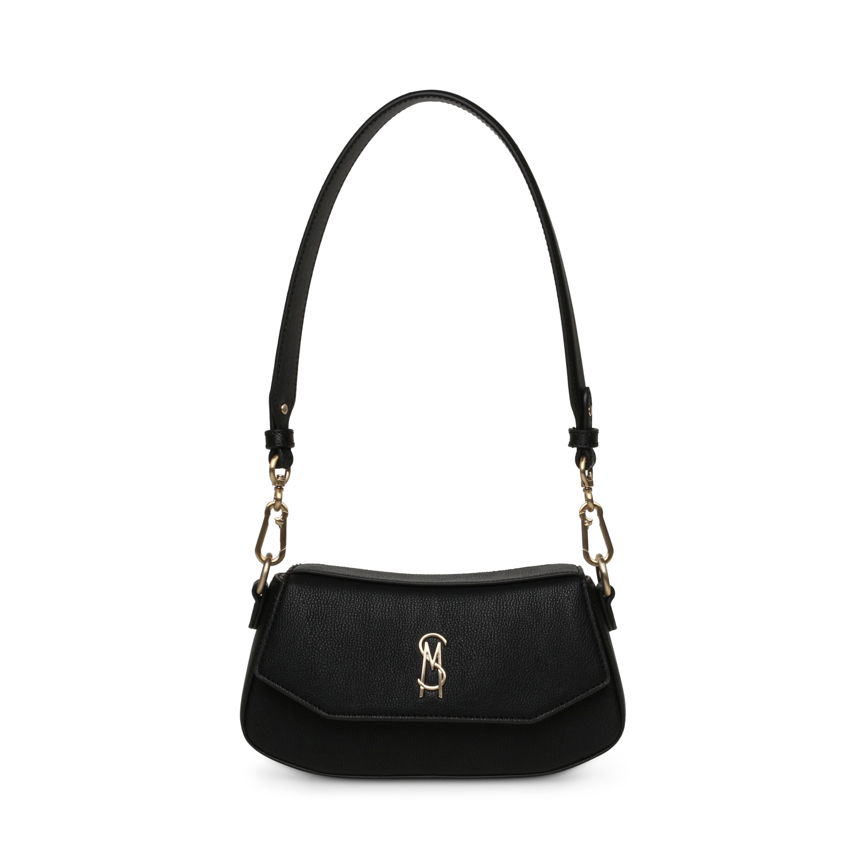 BTAIGA-VA ラウンドフラップショルダーバッグ　BLK/GD