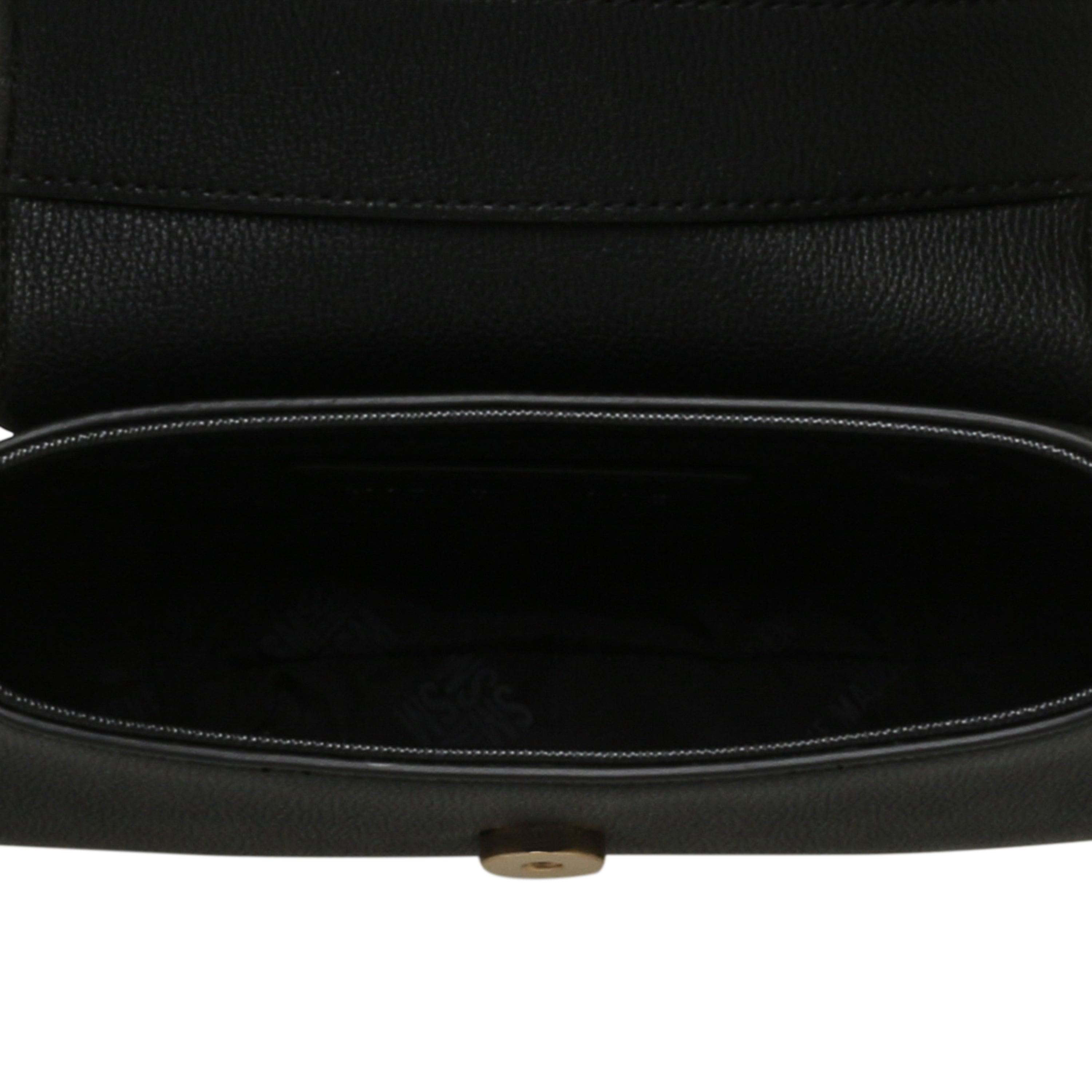 BTAIGA-VA ラウンドフラップショルダーバッグ　BLK/GD