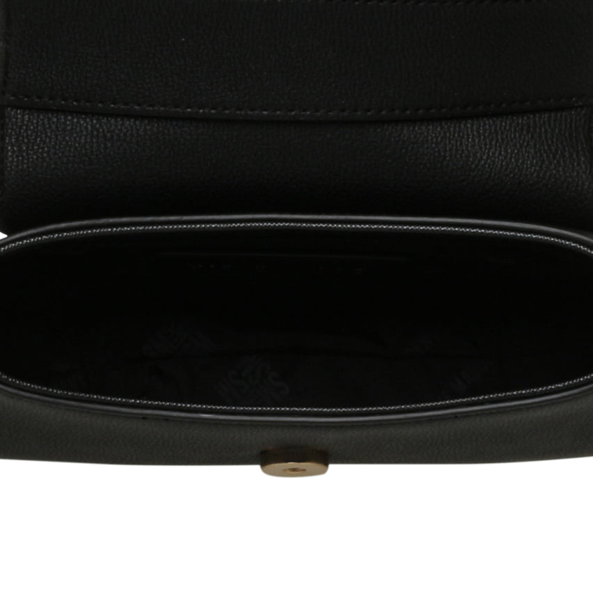 BTAIGA-VA ラウンドフラップショルダーバッグ　BLK/GD