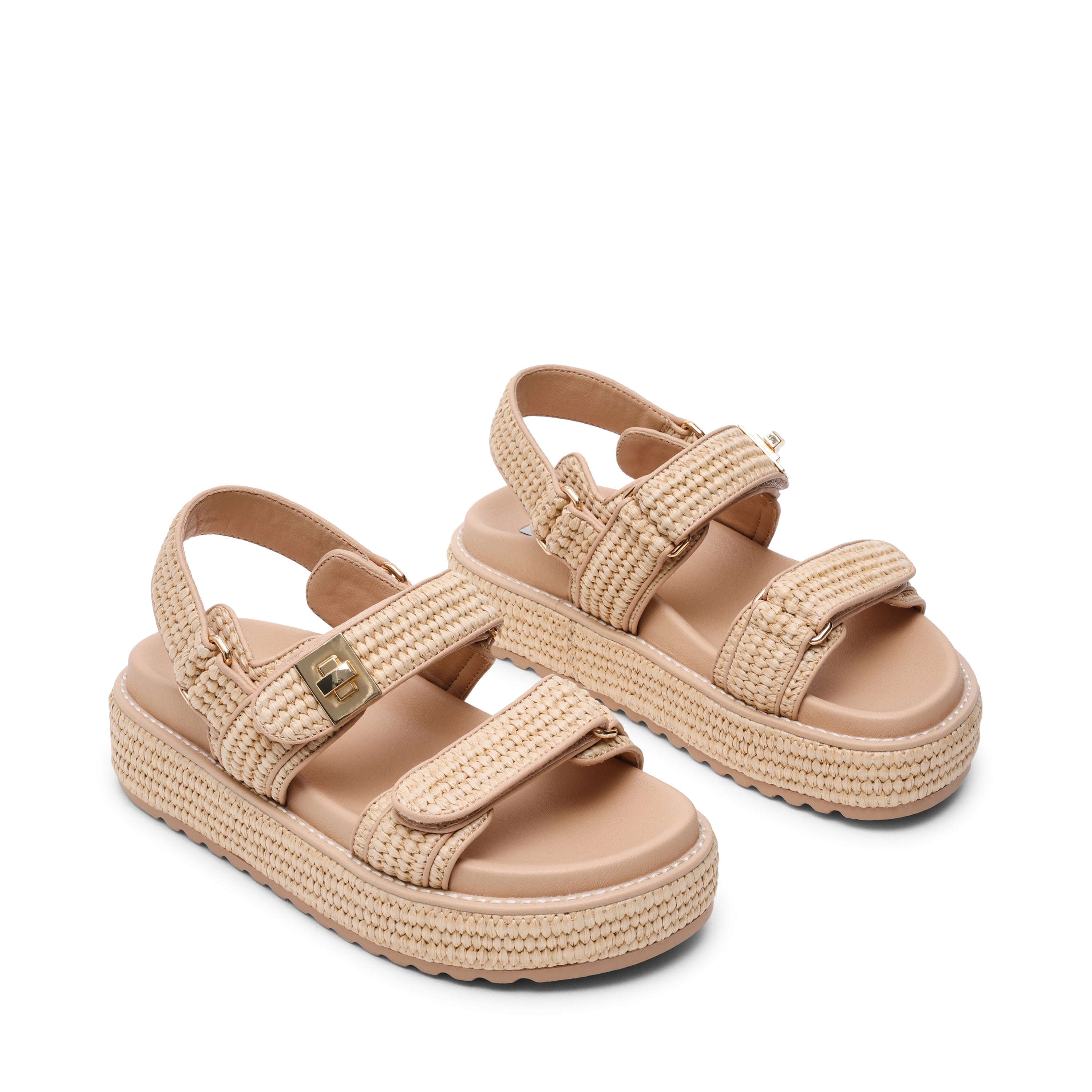 BIGMONA ダブルベルトラフィアサンダル NAT RAFFIA　(Heel4.0) - view 4