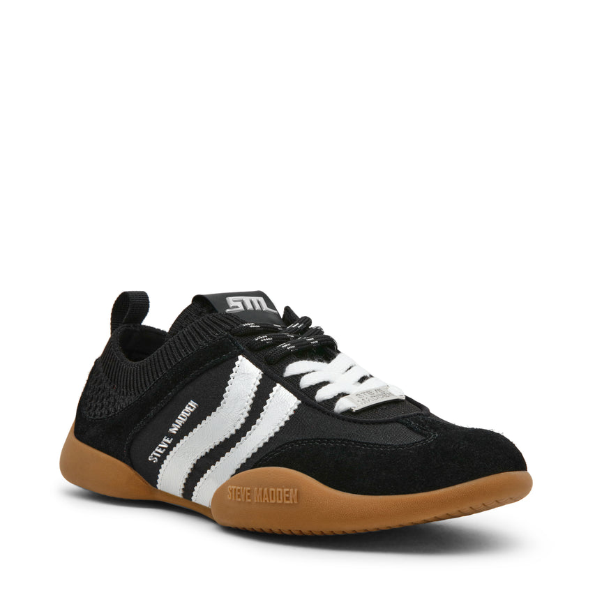 BISCOTTI-XS　フレアスニーカー　BLK/SV　(HEEL2.5)