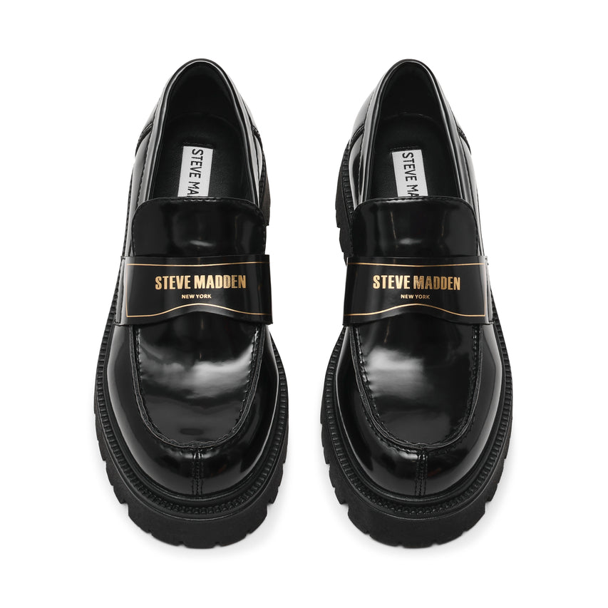 FILE-AWAY-VA  ロゴベルト厚底ローファー BLK　(HEEL4.5)