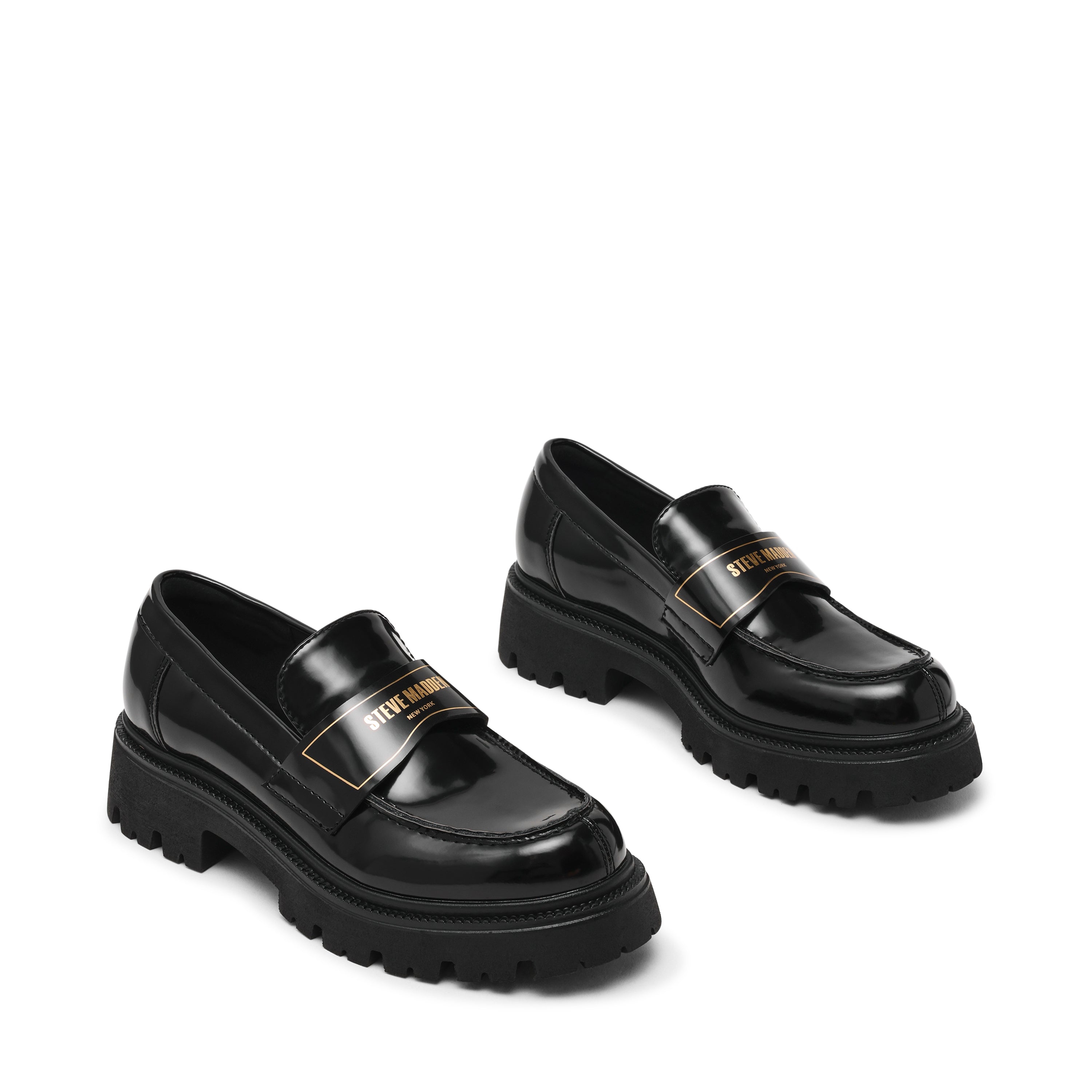 FILE-AWAY-VA  ロゴベルト厚底ローファー BLK　(HEEL4.5)