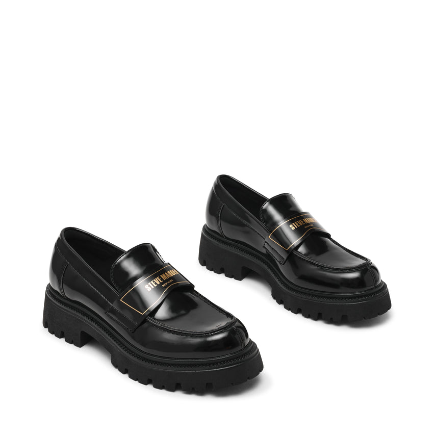 FILE-AWAY-VA  ロゴベルト厚底ローファー BLK　(HEEL4.5)