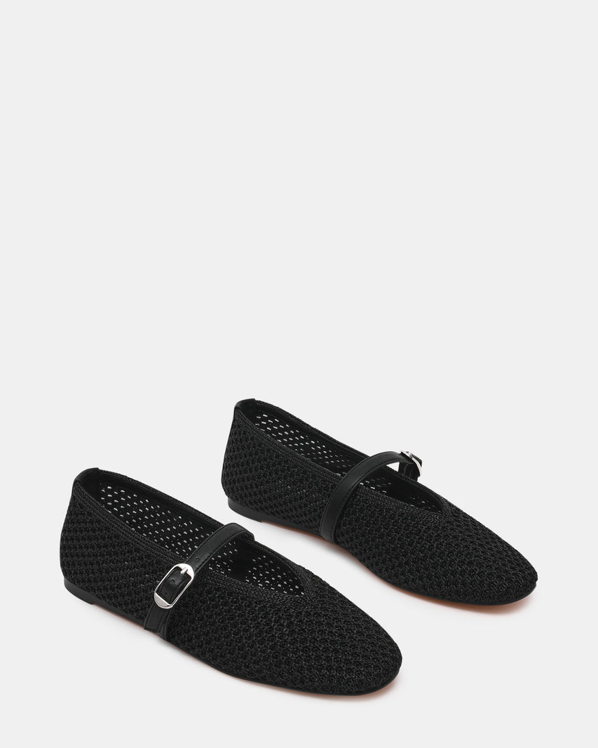 GAYLA-XS　編み込みメリージェーン　BLACK　(HEEL1.0)