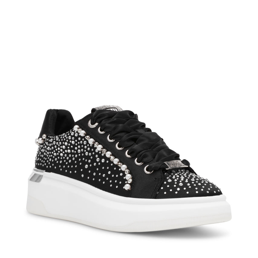 GLORIES-XS　ストーンデザインスニーカー  	BLK (heel4.0)