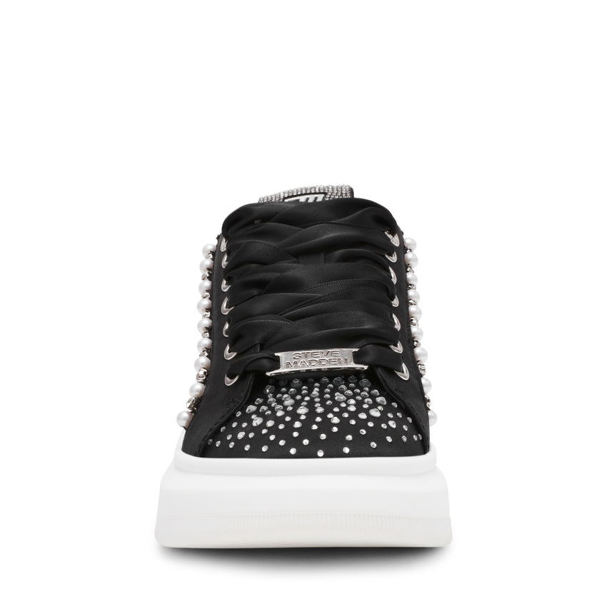 GLORIES-XS　ストーンデザインスニーカー  	BLK (heel4.0)