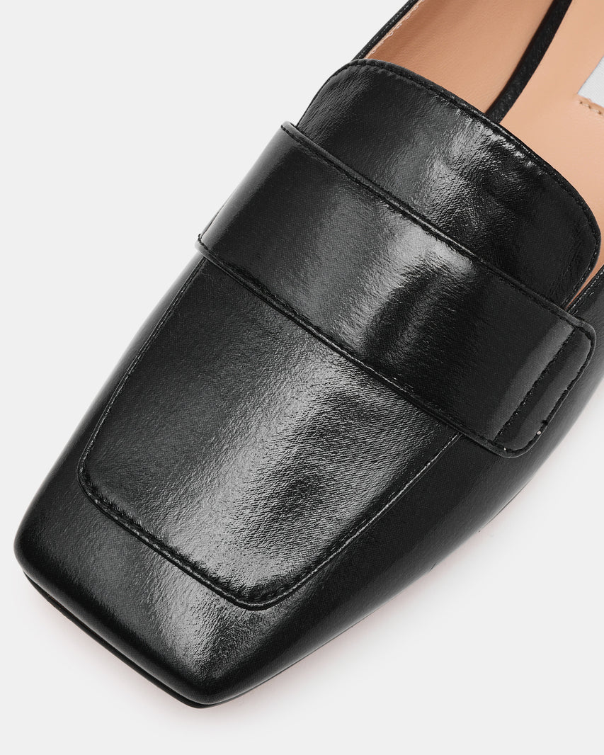 MONARC-VA　 スクエアトゥフラットローファー　BLK　(HEEL1.0)