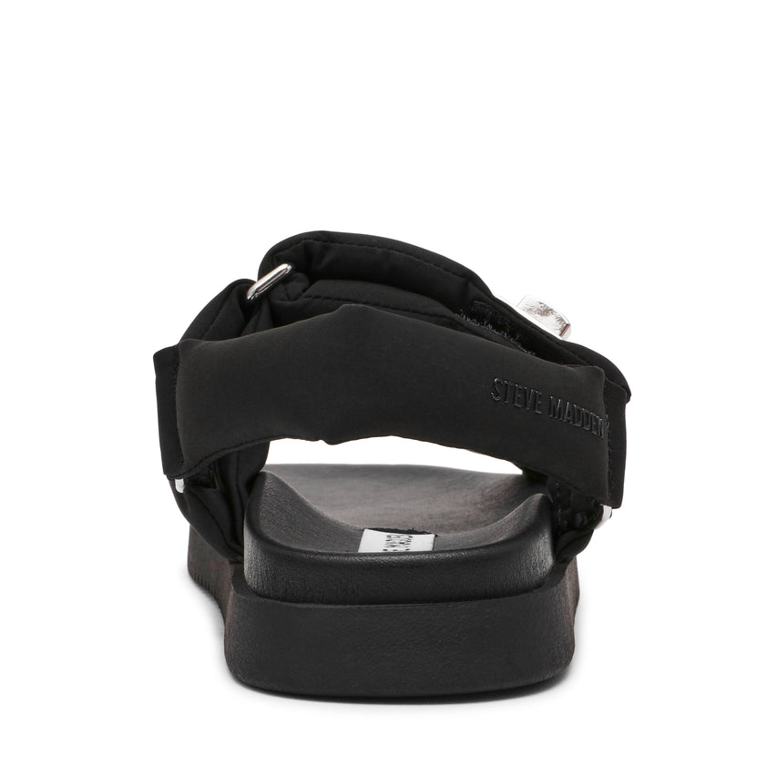 MONAT-XS ストラップ付パフィーサンダル BLK　(heel3.5)