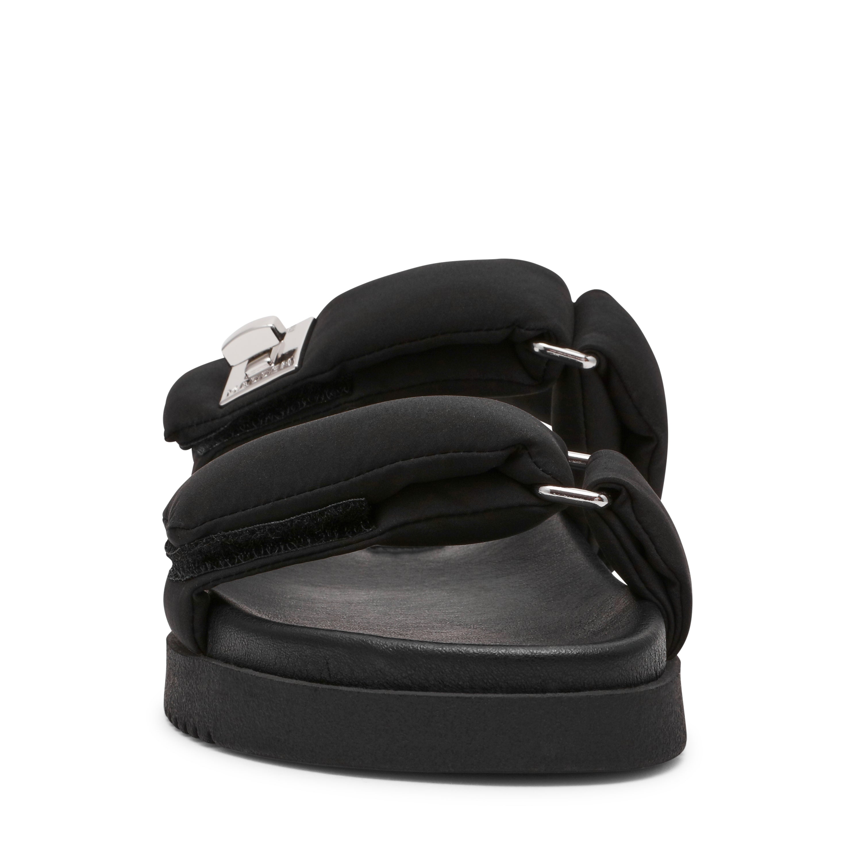 MONAT-XS ストラップ付パフィーサンダル BLK　(heel3.5)